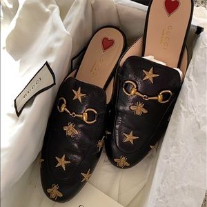 GUCCI Embroidered Princetown women’s slipper